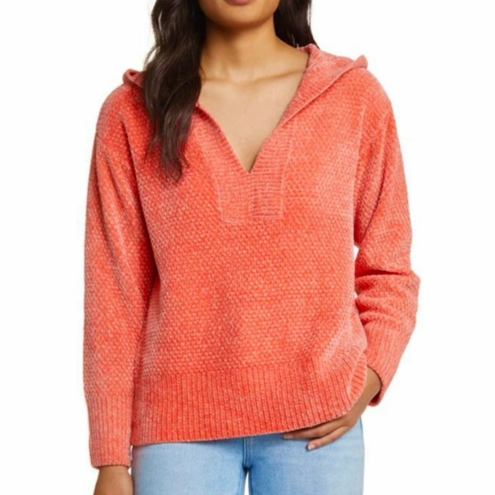 Tommy Bahama | The Island Luna Chenille Hoodie in Pure Coral